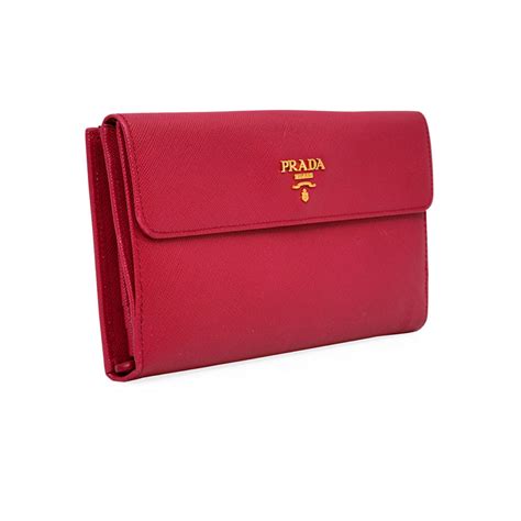 prada long wallet pink.